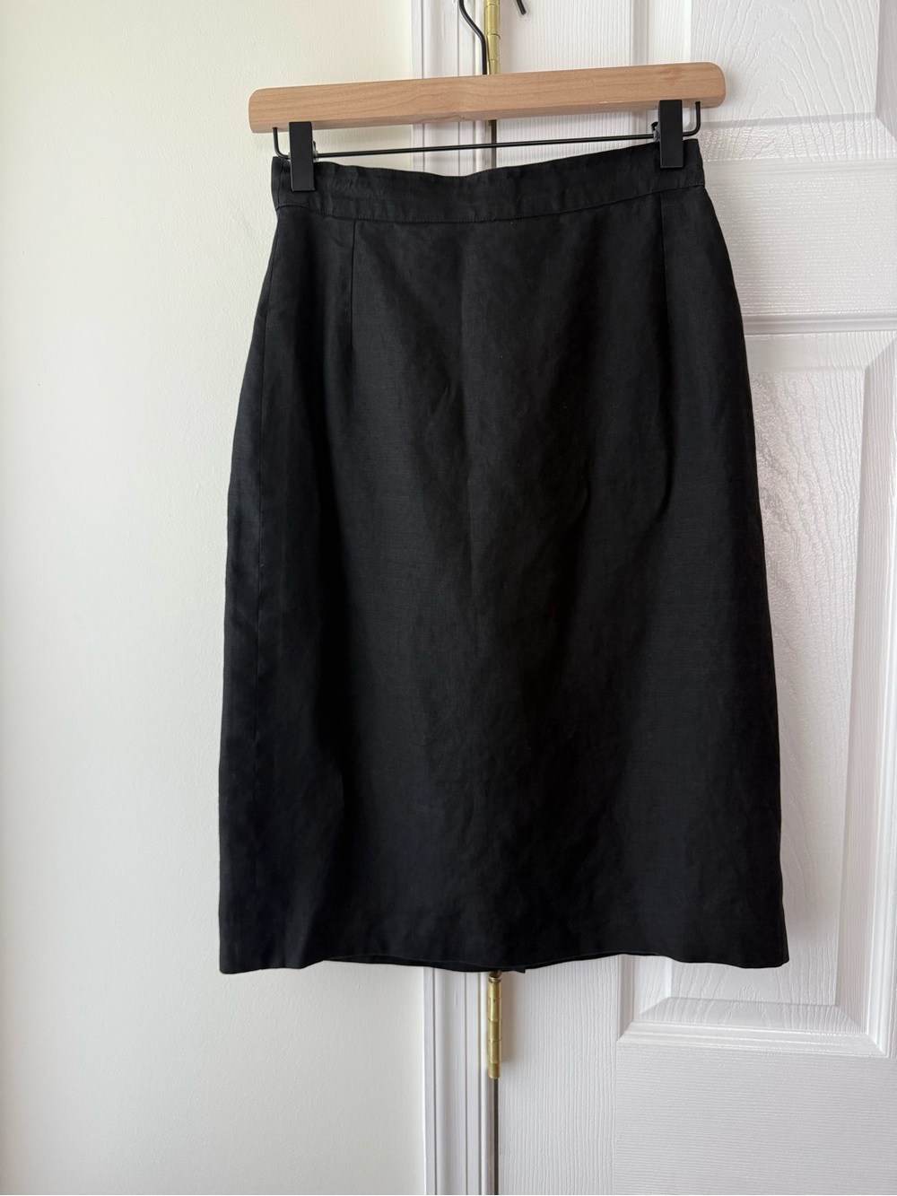 Max Mara black linen midi skirt Size 4